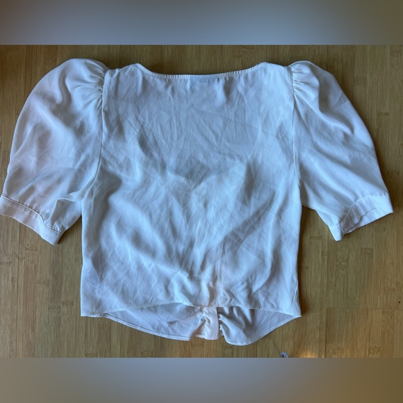 Topshop Off-White Ruched Blouse - Picture 4 of 5